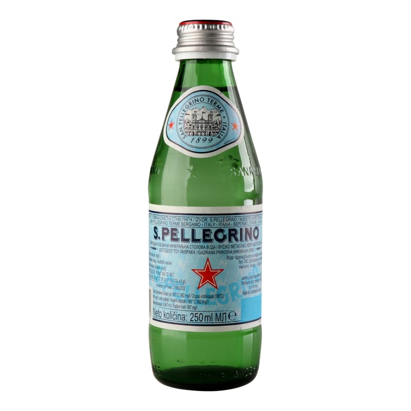Вода "S.Pellegrino" Лечебно столовая с/б. 0,25 л.